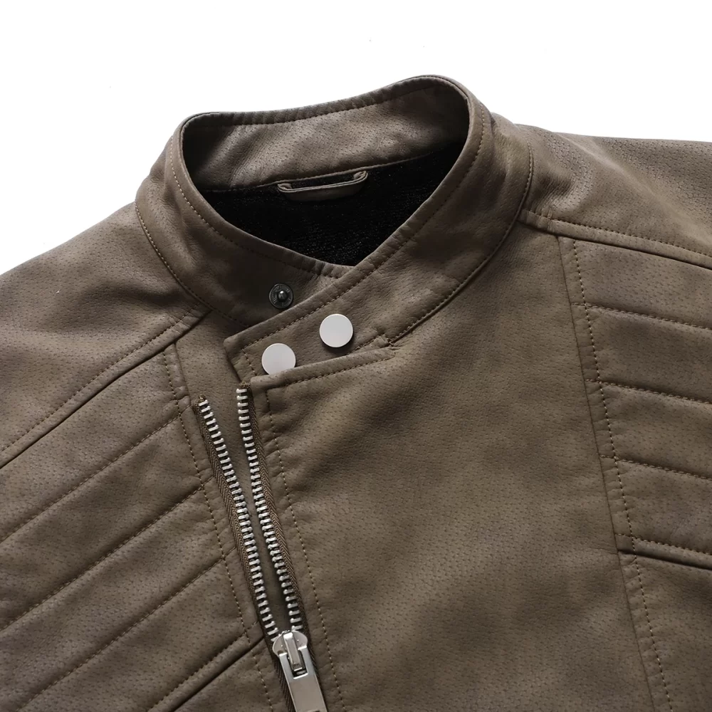 Men's casual windproof leather jacket - Image 6