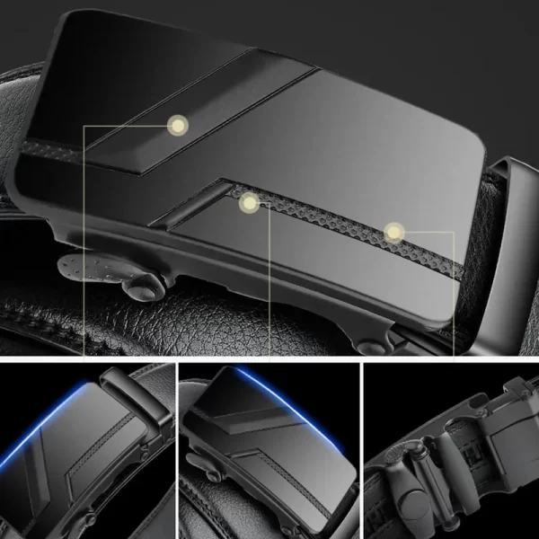 DINISITON Men's PU Leather Belt Fashion Automatic Buckle Belt for Popular Business High Quality Male Belt - Image 4